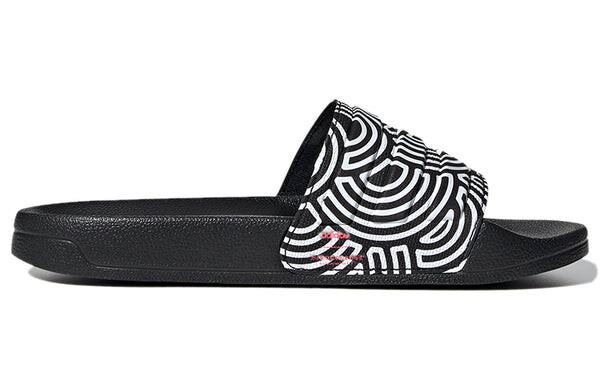 Тапочки adilette shower slipper black/white Adidas, черный — фото 2