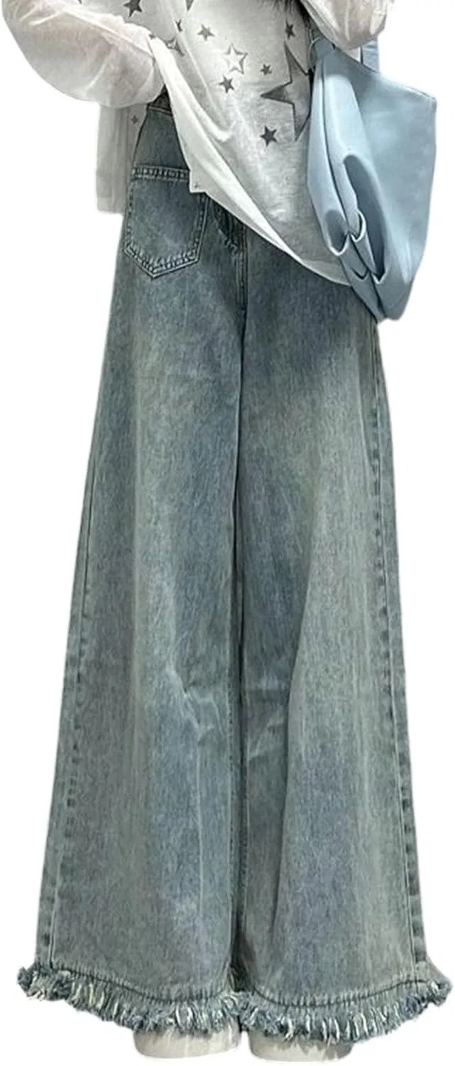 Джинсы клеш, завышенная талия, Y2K, Light Blue