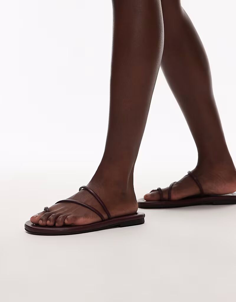Минималистичные босоножки Topshop Jasper бордового цвета