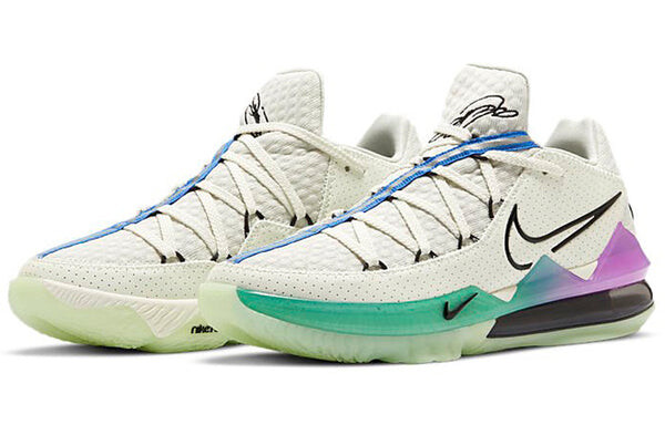 Кроссовки Nike LeBron 17 Low EP 'Glow In The Dark', цвет spruce aura/black/racer blue/sail — фото 3