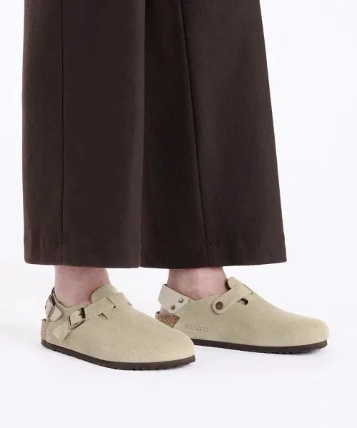 Мужские замшевые сандалии Birkenstock Tokio с ремешком бежевые — фото 3