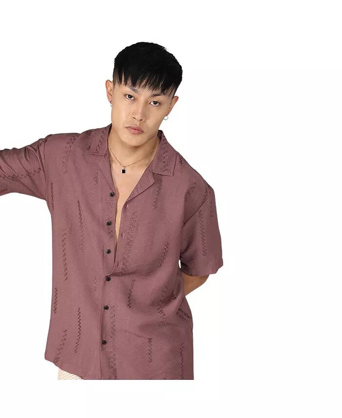 

Мужская рубашка цвета мокко с вышивкой Twist Campus Sutra, коричневый