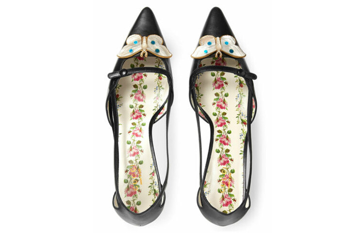Туфли женские Gucci с дизайнерским каблуком, черный — фото 3