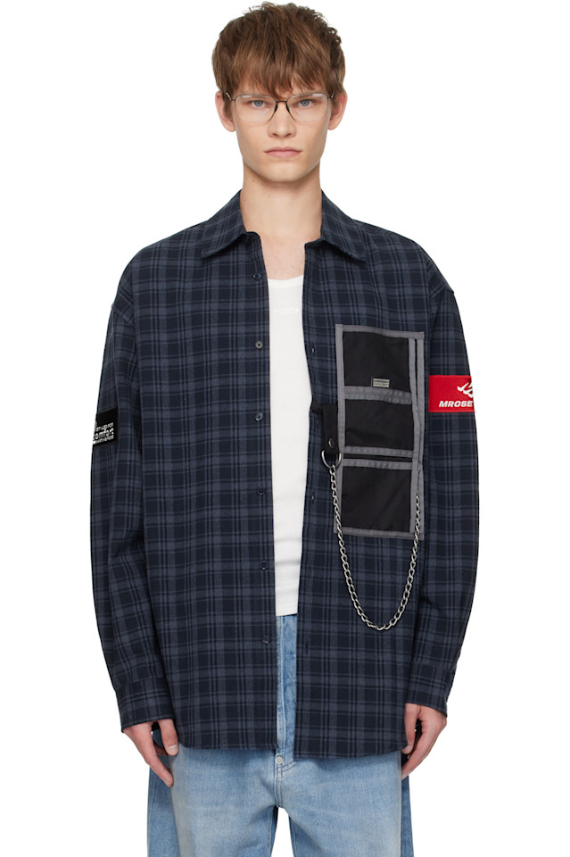 

Martine Rose Темно-Синяя рубашка с кошельком