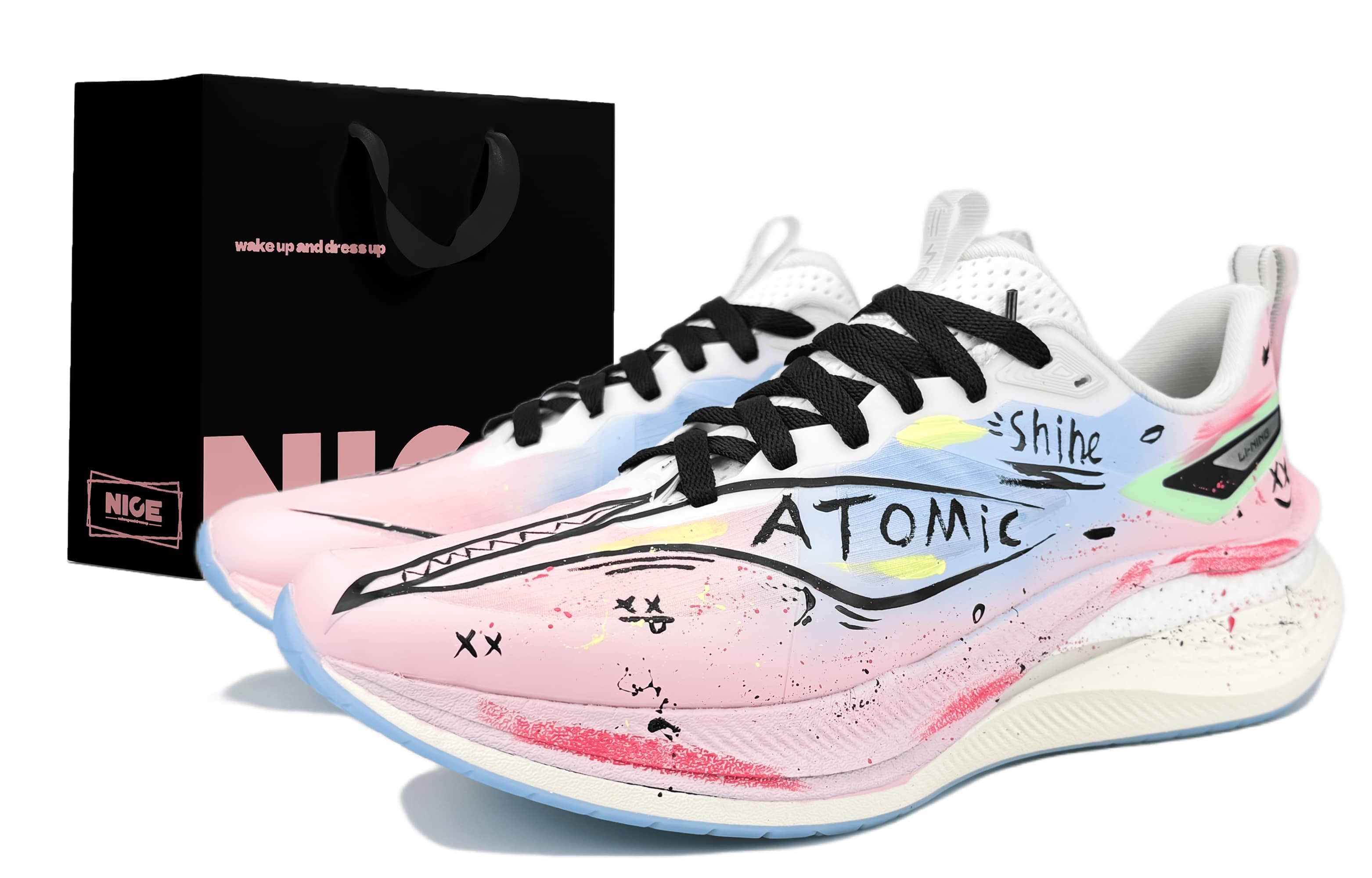 

LINING Легкие кроссовки Red Hare 7 Pro Cushioning Low Top для тренировок и бега, мужские, сине-розовые