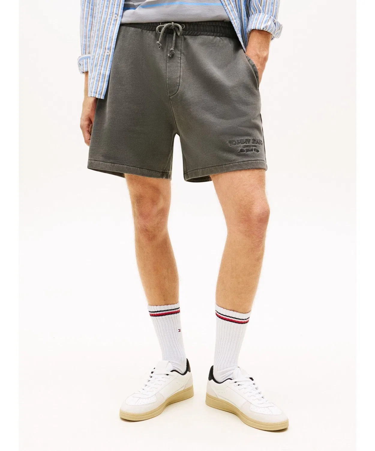 Пляжные шорты Tommy Hilfiger из футера с утяжкой, черные