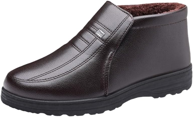 

Мужские модные деловые туфли - плоская подошва, теплые хлопковые туфли - искусственный плюшевый подклад - удобно и мягко - подходят для ежедневного использования и работы в офисе Spkfhd, коричневый