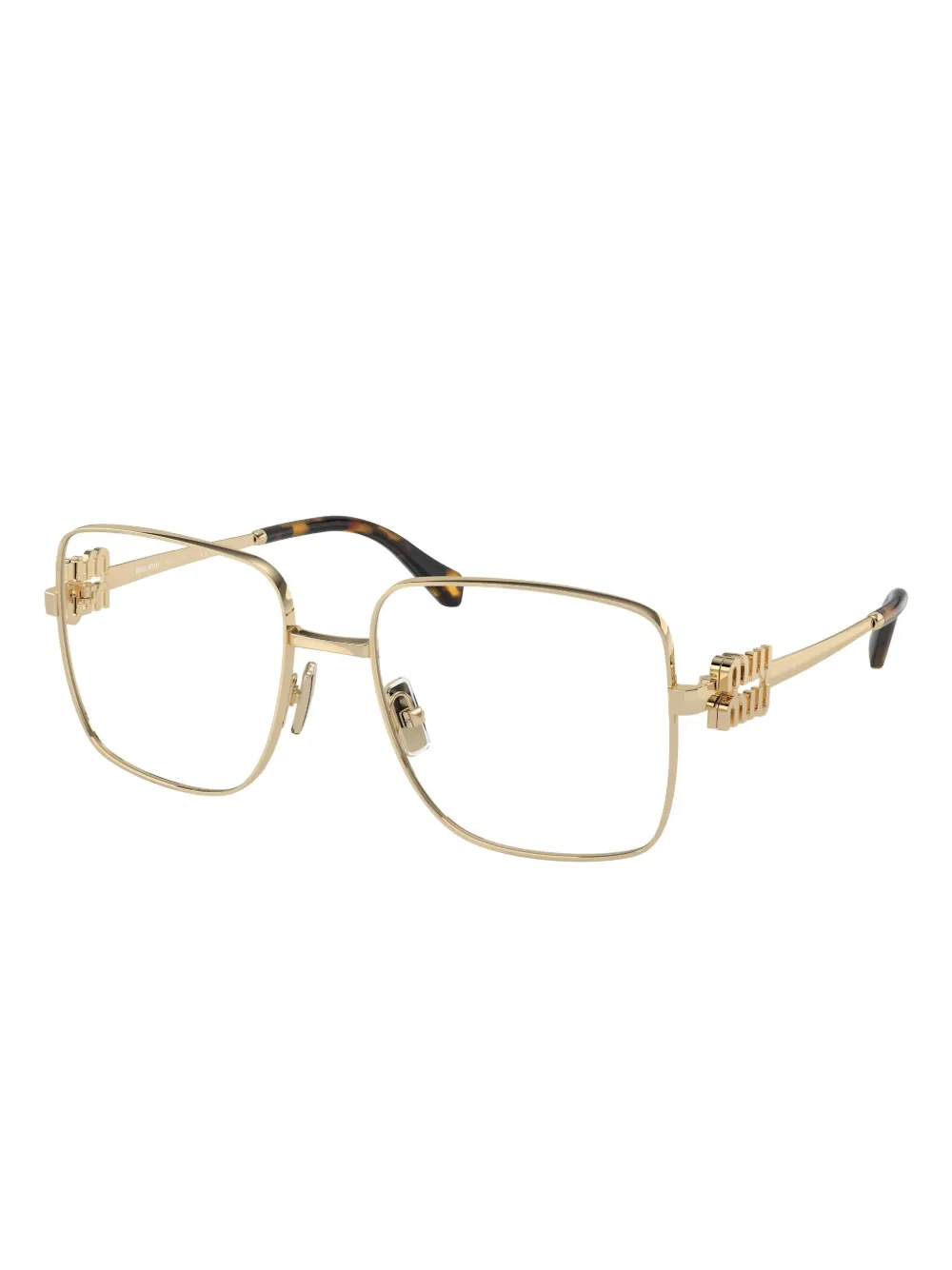 

Квадратные очки с логотипом Miu Miu Eyewear, золотой