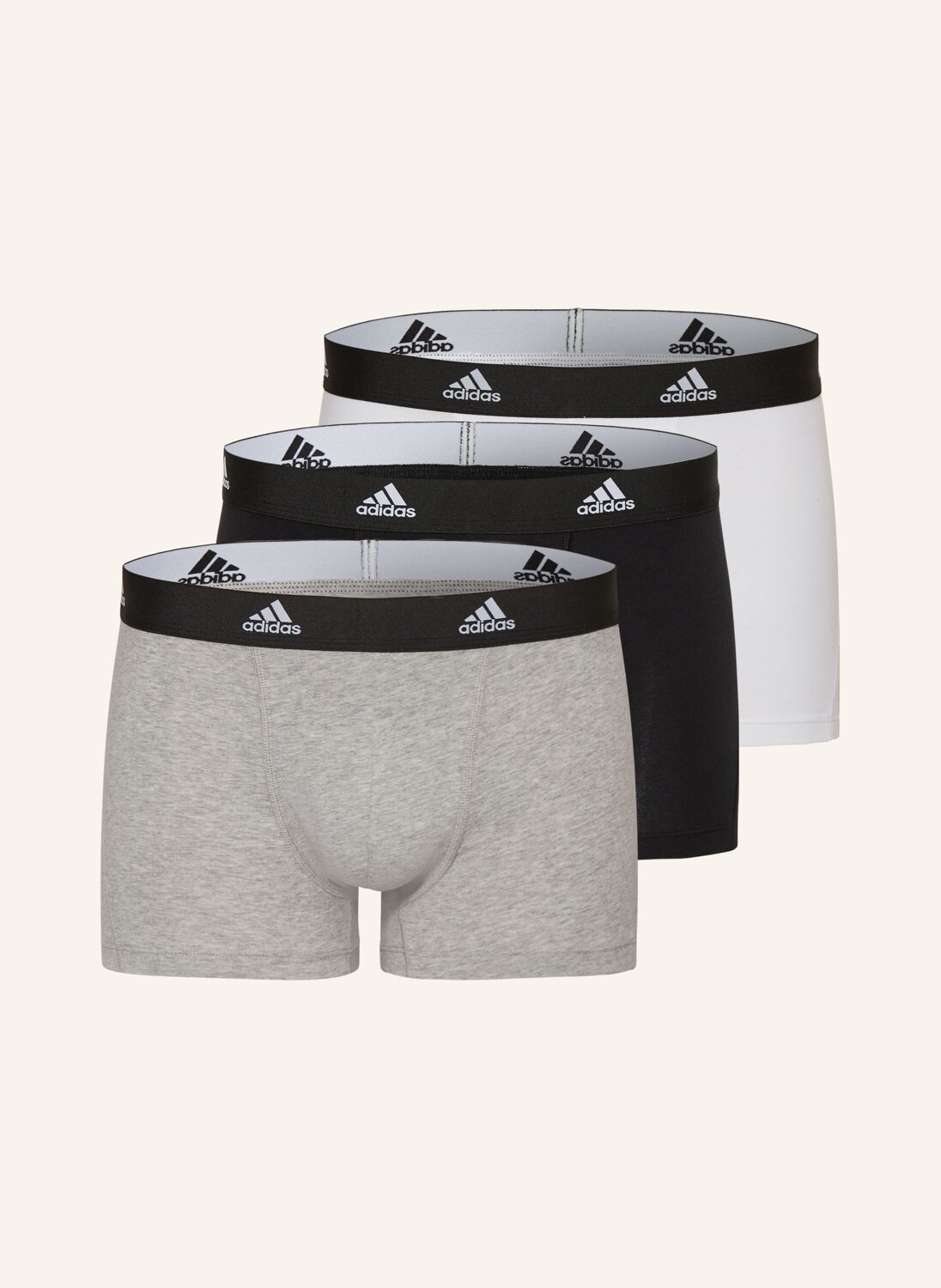 

Комплект из 3 боксеров Active Flex из хлопка. Adidas, черный