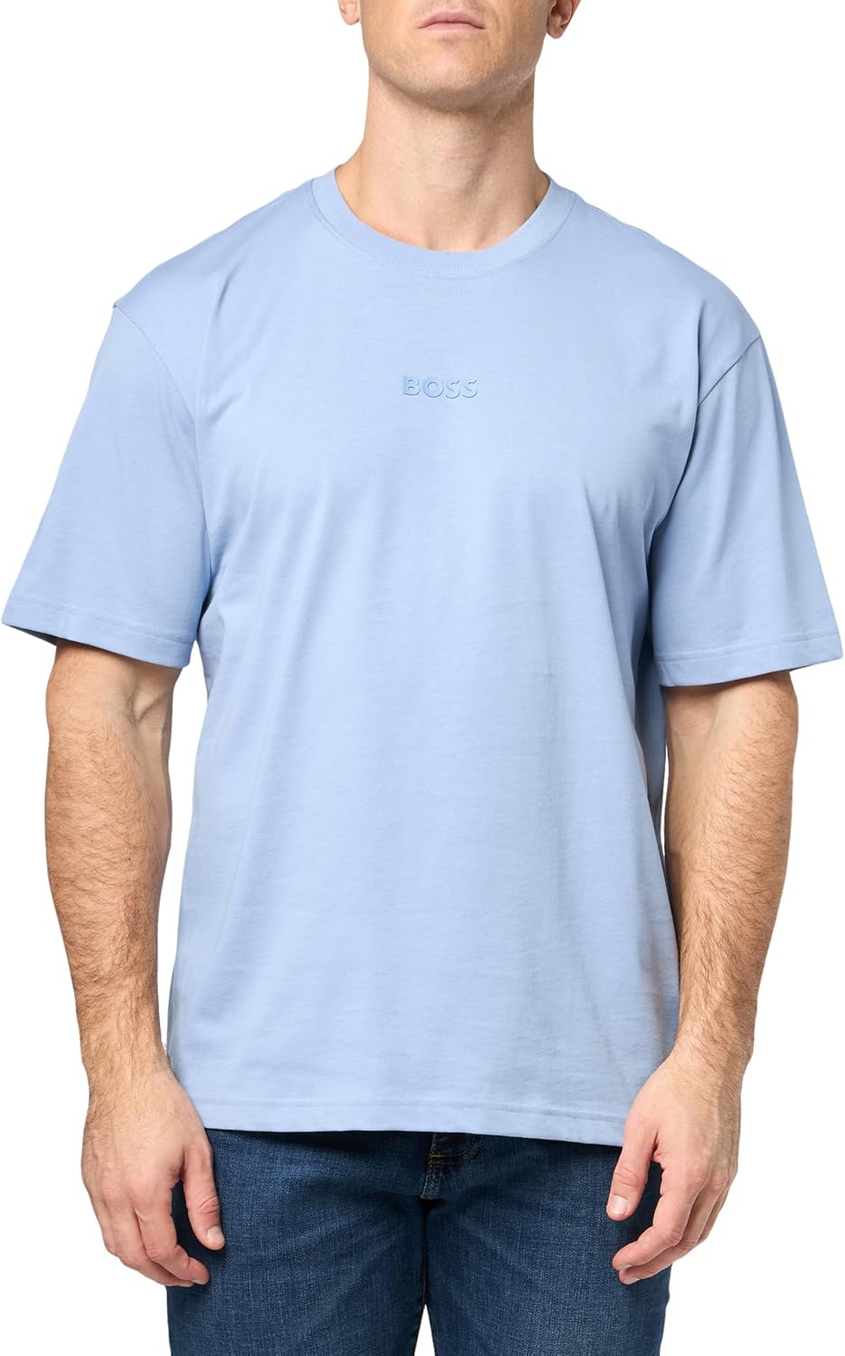 

Мужская хлопковая футболка BOSS Tonal Center Logo, Explorer Blue, Синий, Мужская хлопковая футболка BOSS Tonal Center Logo, Explorer Blue