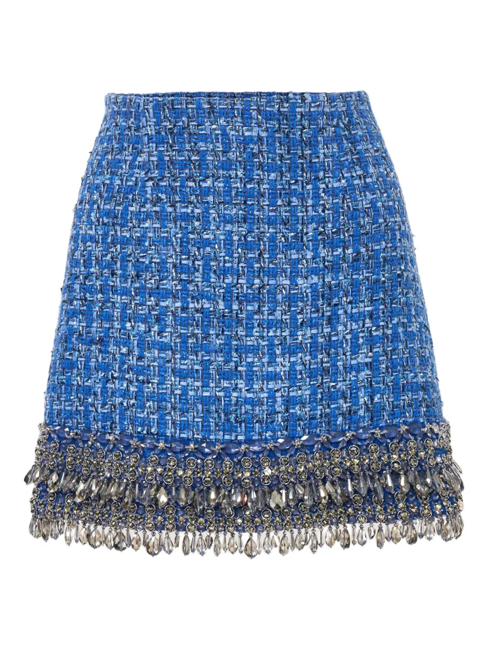 

Твидовая мини-юбка с украшениями Carolina Herrera, синий