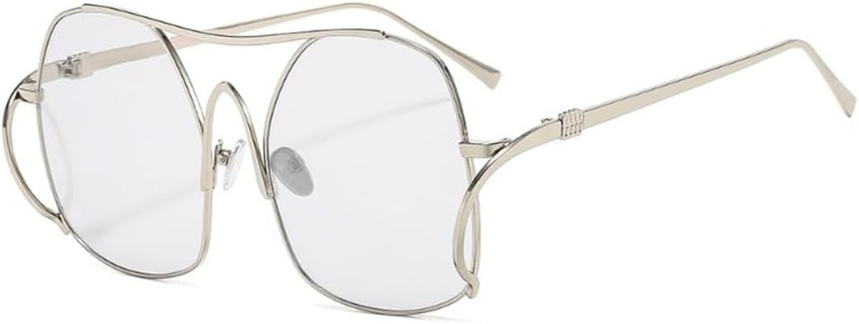 

Модные солнцезащитные очки большого размера для женщин, металлические солнцезащитные очки, стильные ретро-очки для активного отдыха, защита от УФ-излучения UV400 KTUCN, Gray