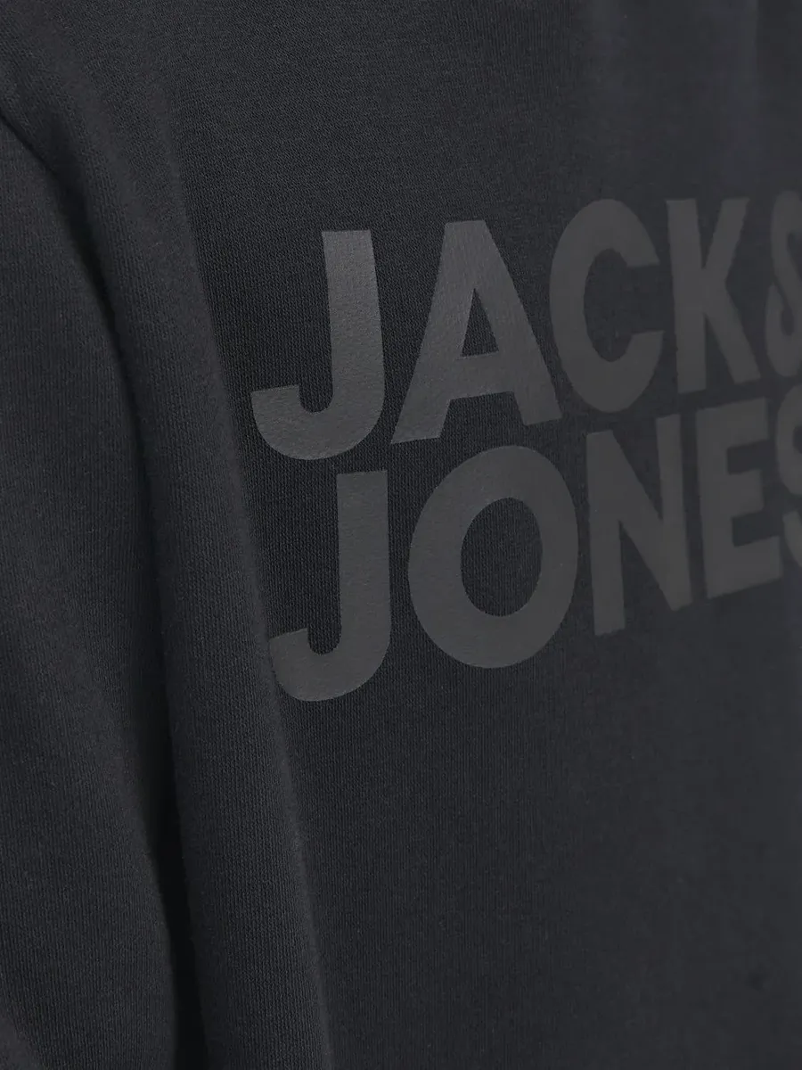 Детская толстовка с капюшоном Jack & Jones "JJECORP LOGO SWEAT HOOD" Jack & Jones Junior, черный — фото 3
