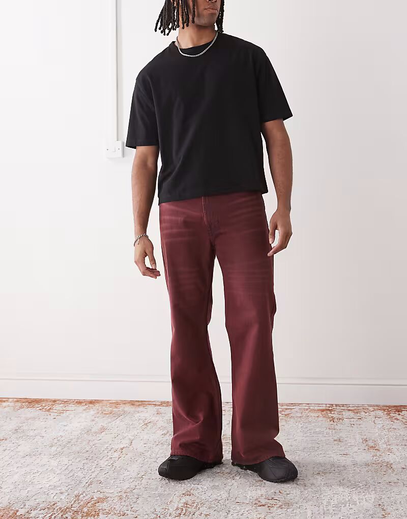

Джинсы Cheap Monday x Landon Barker Boo bootleg в бордовом цвете