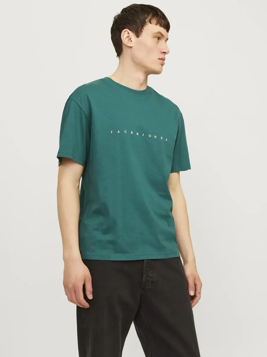 

Рубашка с круглым вырезом Jack & Jones "JJESTAR JJ TEE SS NOOS", бирюзовый