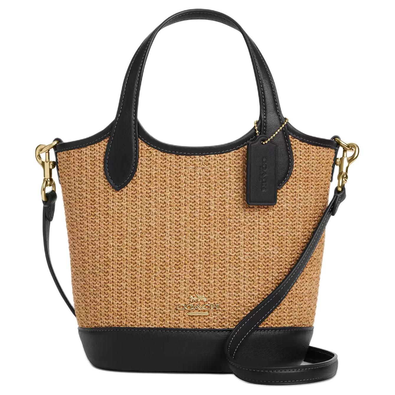 

COACH Сумка-ведро Hanna, сумка через плечо, кроссбоди, маленькая женская сумка коричневый и black