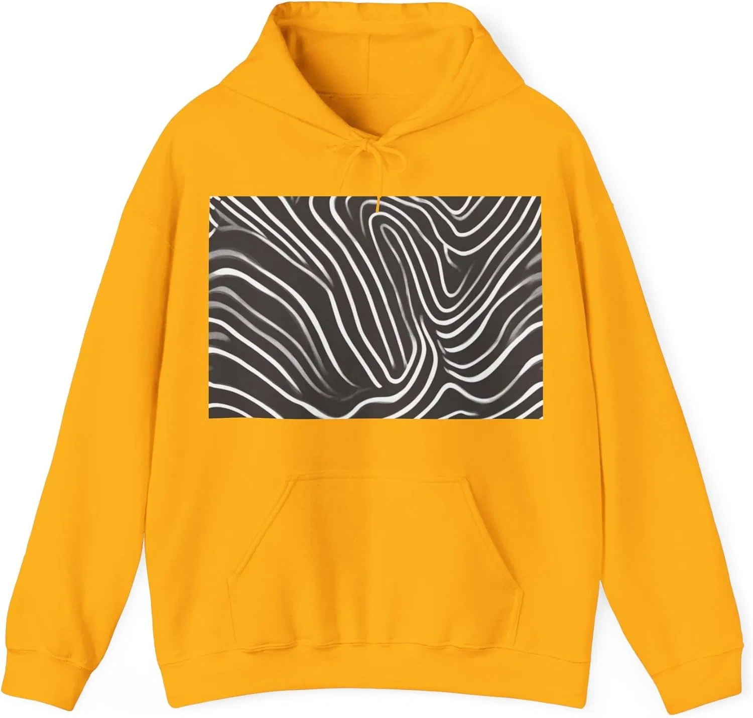 Худи с капюшоном, топографический принт, Gildan, Gold