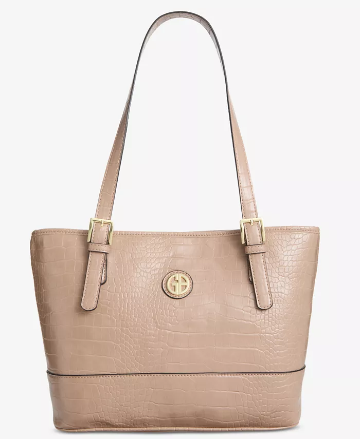 

Сумка-шоппер Croc Medium Tote Giani Bernini, коричневый/бежевый