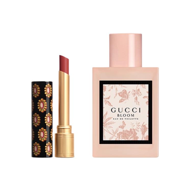 

Набор парфюма limited floral delight box eau de parfum edp 30ml+помада GUCCI, Two-Piece Set I: 50ml Deсветло-Perfume+Lucid Lip Gloss #217