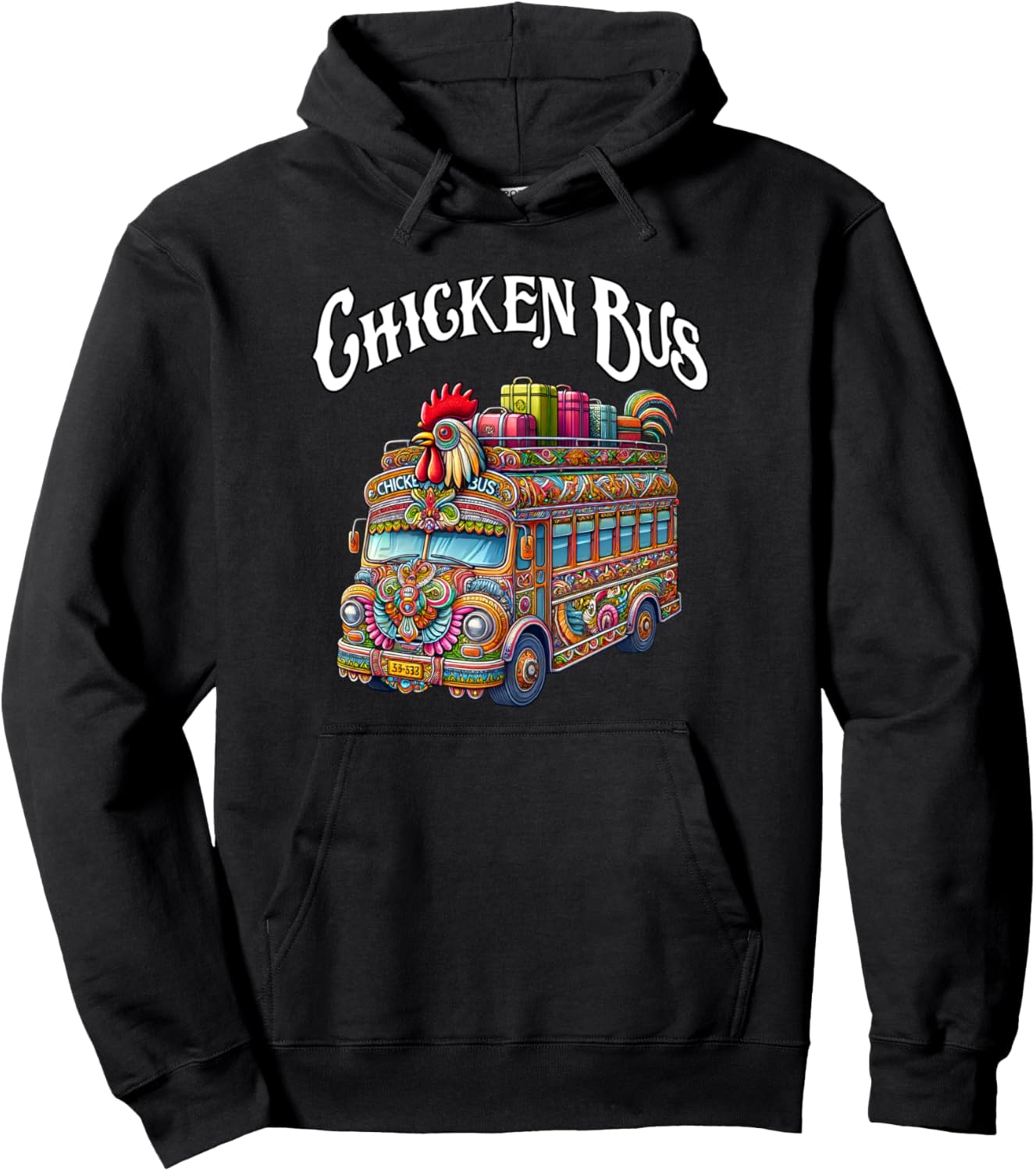 

Толстовка Chicken Bass Guatemala Chapin Quetzal Guate Antiguamaya 502, черная Chapin Tees