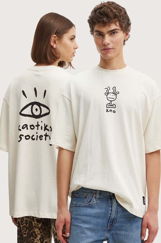 

Хлопковая футболка Kaotiko, бежевый
