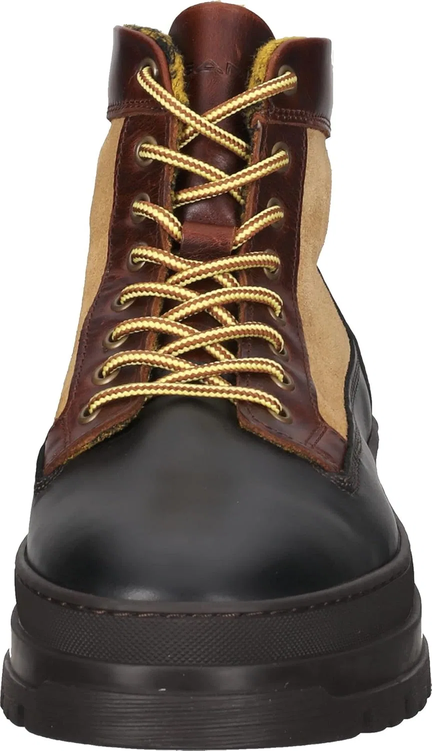 Мужские ботильоны GANT St Grip на средней шнуровке, Warm Khaki Black Cognac — фото 4