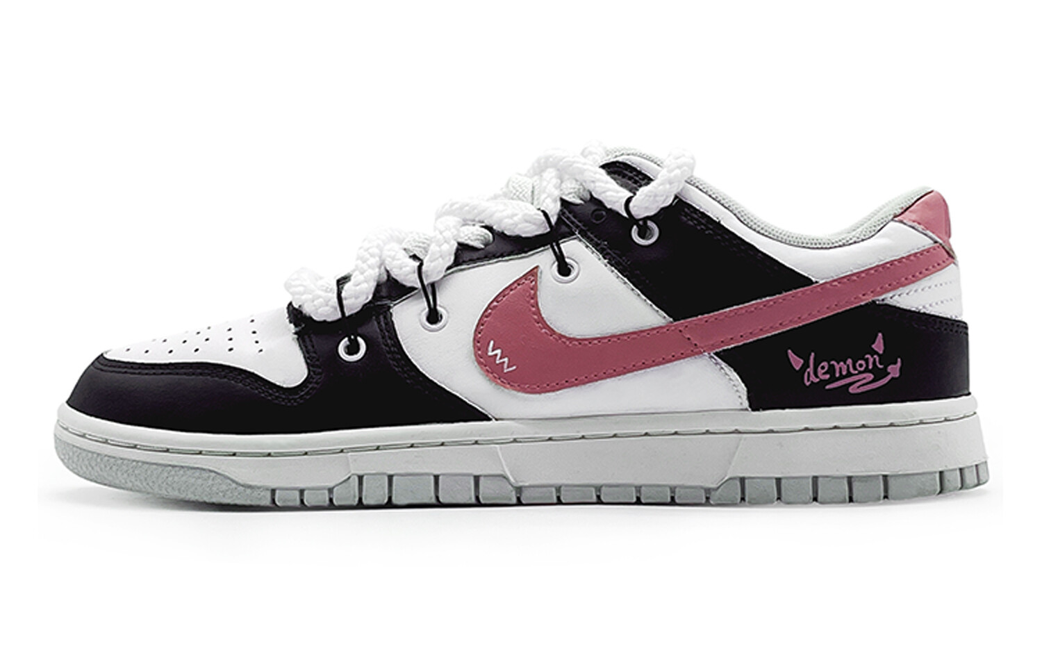

Кроссовки Nike Dunk Skateboarding Shoes Women's Low-top Black/pink/white, черный