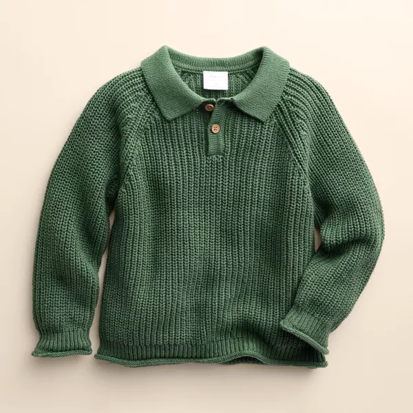 

Детский свитер-поло для возраста 4-12 лет Little Co. By Lauren Conrad, цвет green hidden nite