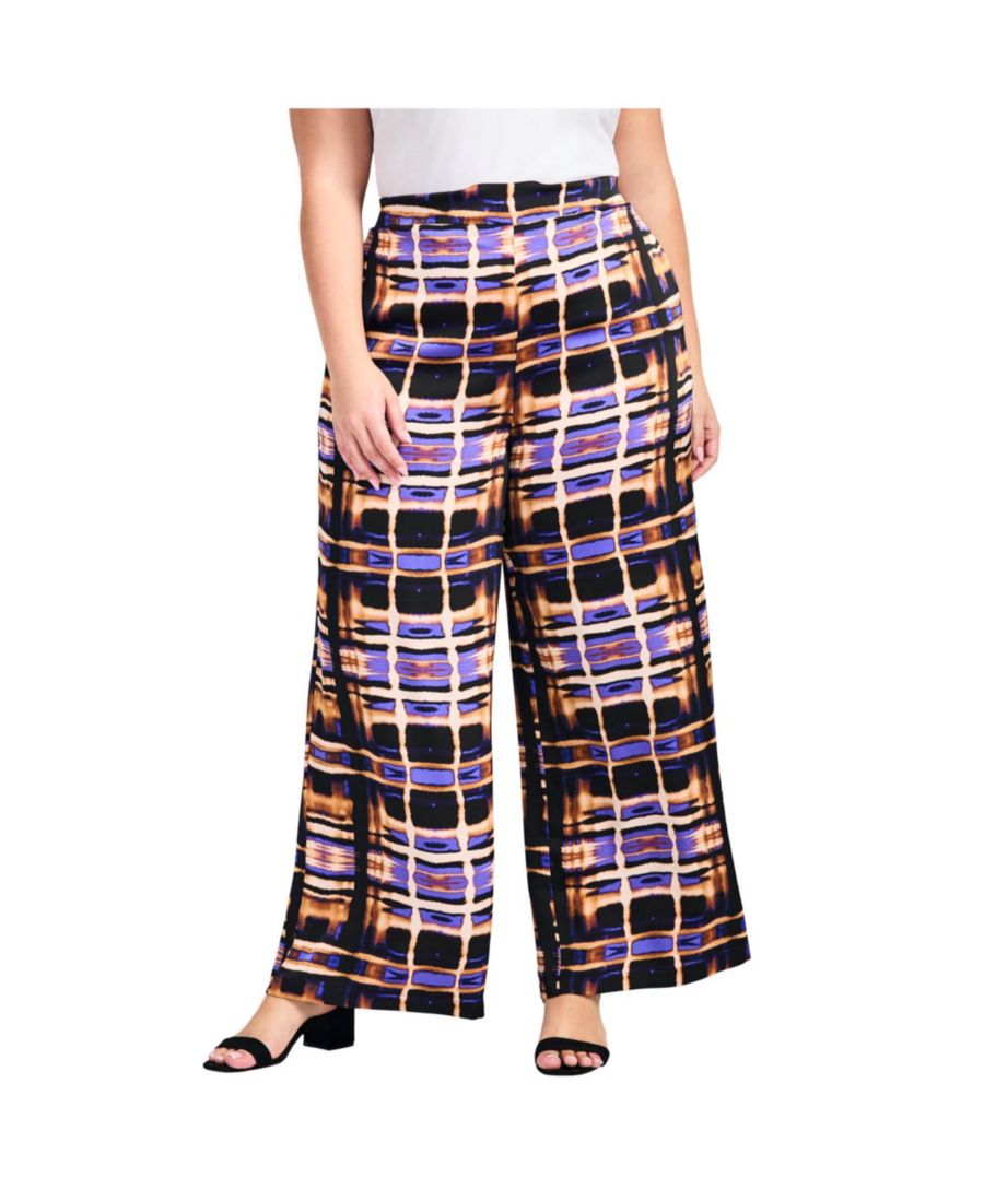 

Женские атласные брюки Goldi с широкими штанинами AVENUE, Abstract burnout