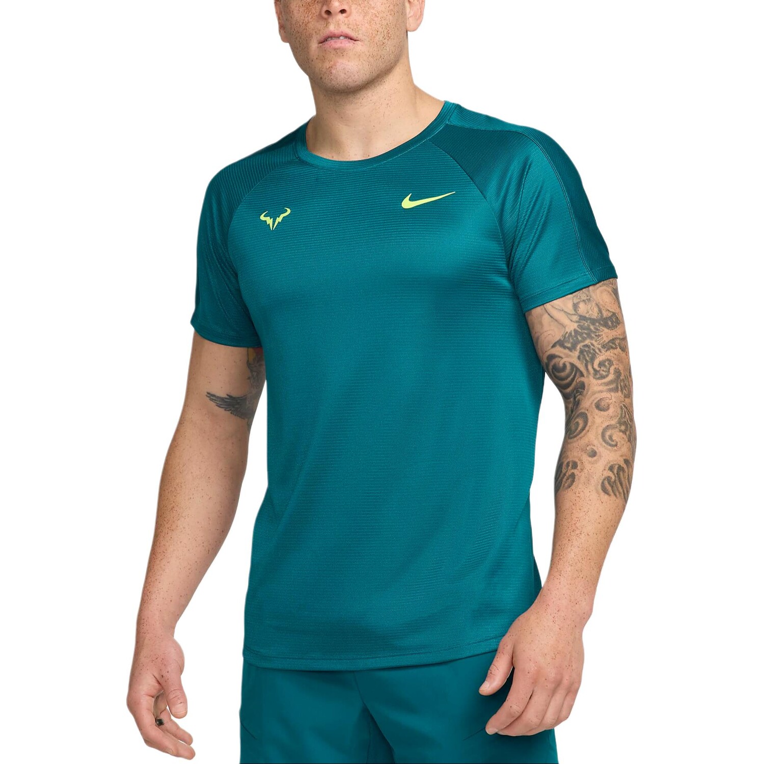 

RAFA теннисная рубашка мужская земля синяя/зеленая Nike, синий