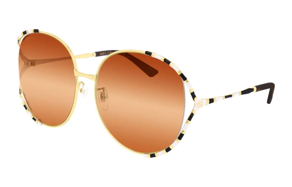 

GUCCI Круглые солнцезащитные очки женские Gold, Gold