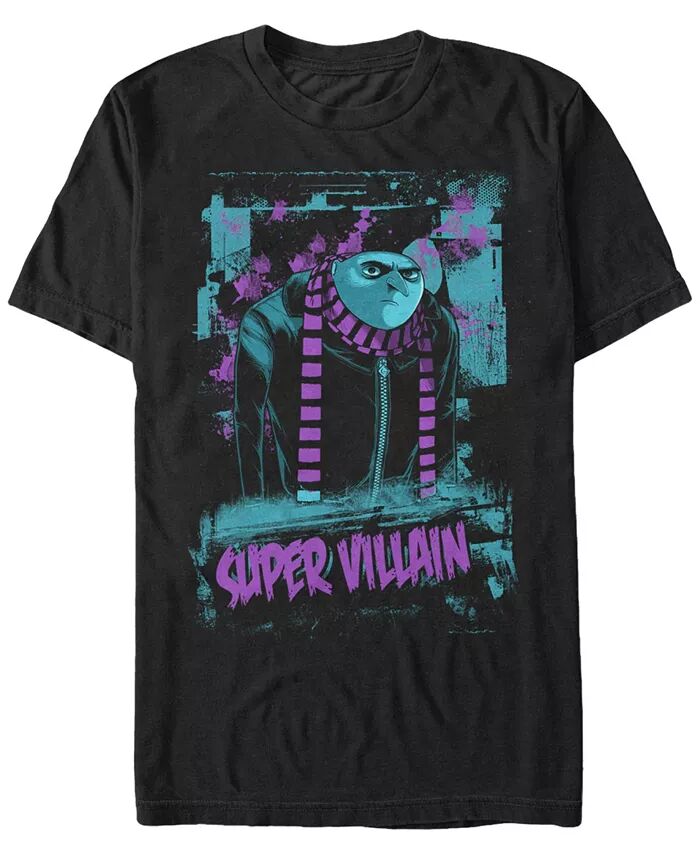 

Футболка мужская с коротким рукавом Minions Illumination Despicable Me Gru Neon Super Villain Fifth Sun, черный