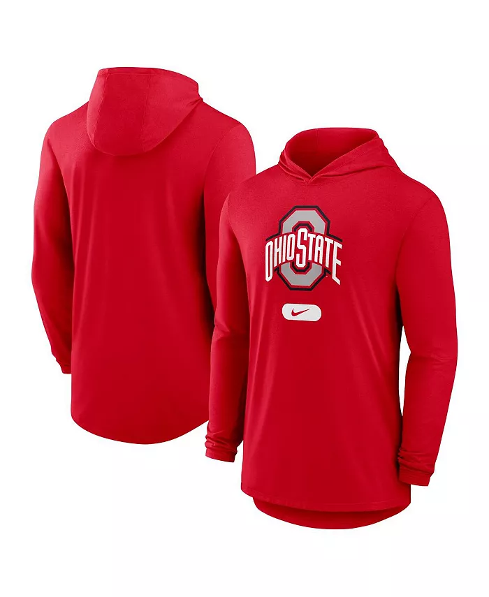 

Мужская легкая толстовка с длинными рукавами Scarlet Ohio State Buckeyes Performance Nike