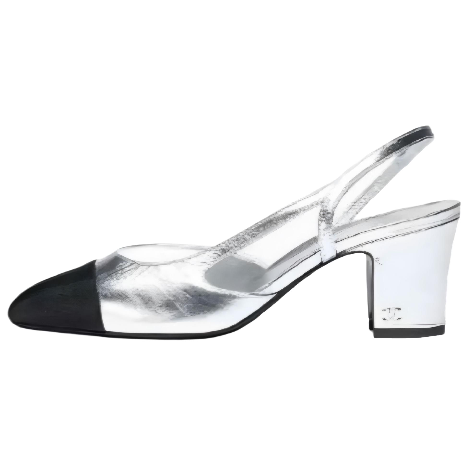 Туфли на высоком каблуке 25S, женские, серебристые CHANEL, Original Shoe Box Not Included