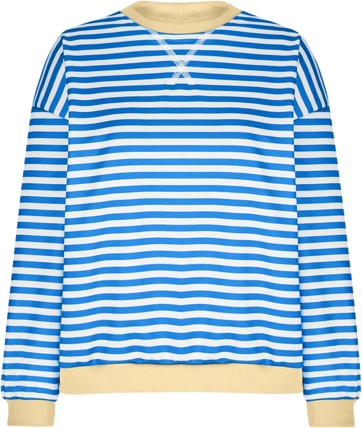 Свитшот женский оверсайз с цветными блоками, Generic, A02 Light Blue — фото 2