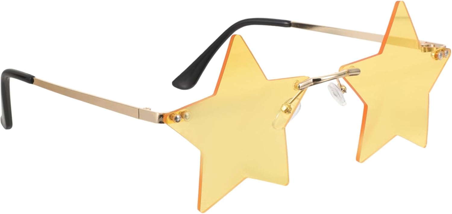 

Солнцезащитные очки без оправы в форме звезды для женщин. Забавные очки без оправы для пляжных вечеринок и фестивалей. Уникальный дизайн в форме звезды. Легкие, портативные аксессуары для вечеринок CALLARON, Golden
