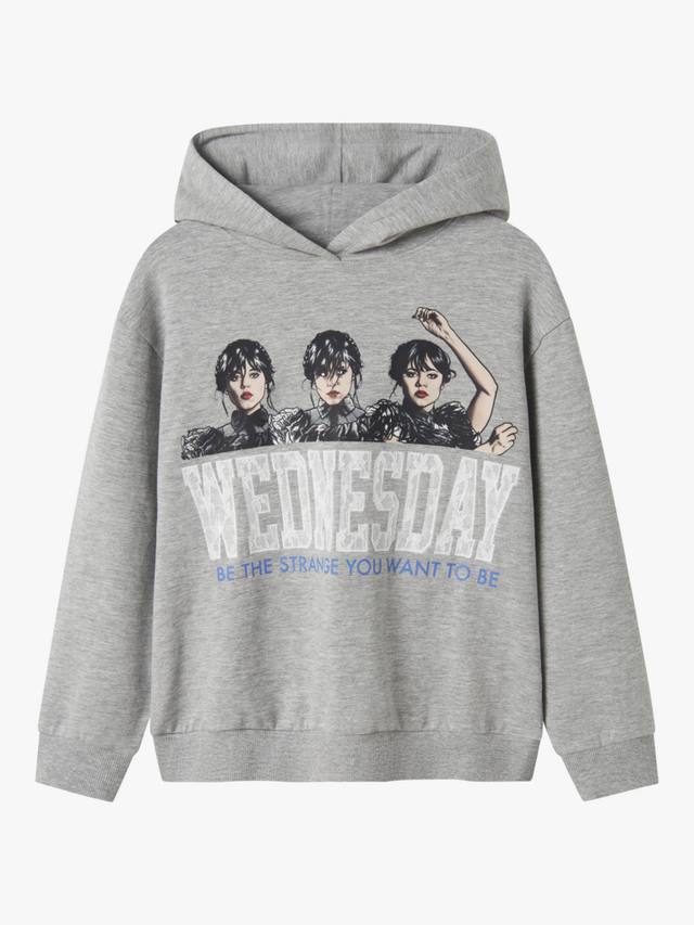 

Детская толстовка с длинным рукавом Hello Wednesday NAME IT, Grey Melange