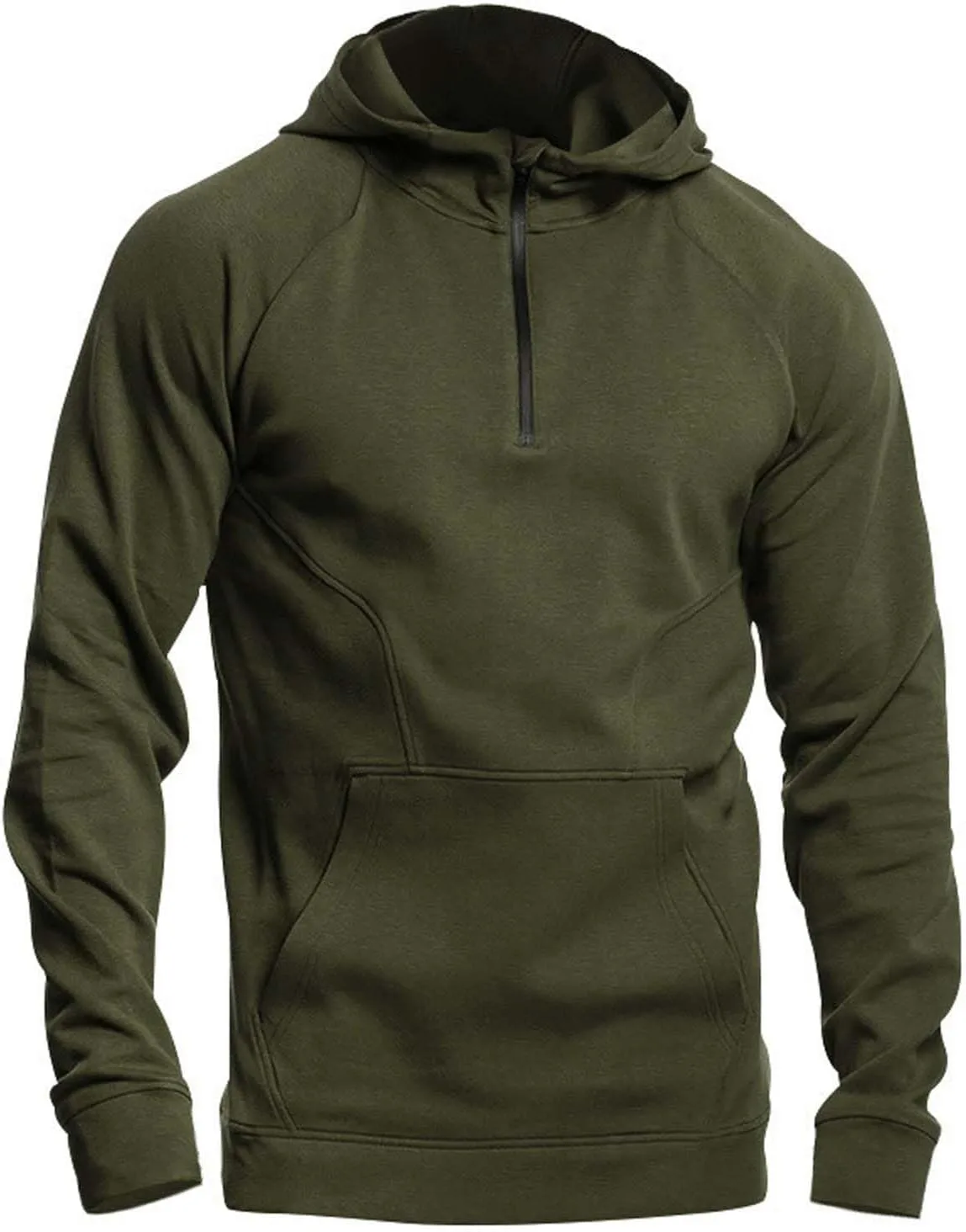 

Толстовка с капюшоном для мужчин, флисовая, с молнией на четверть и карманом-кенгуру evzosrz