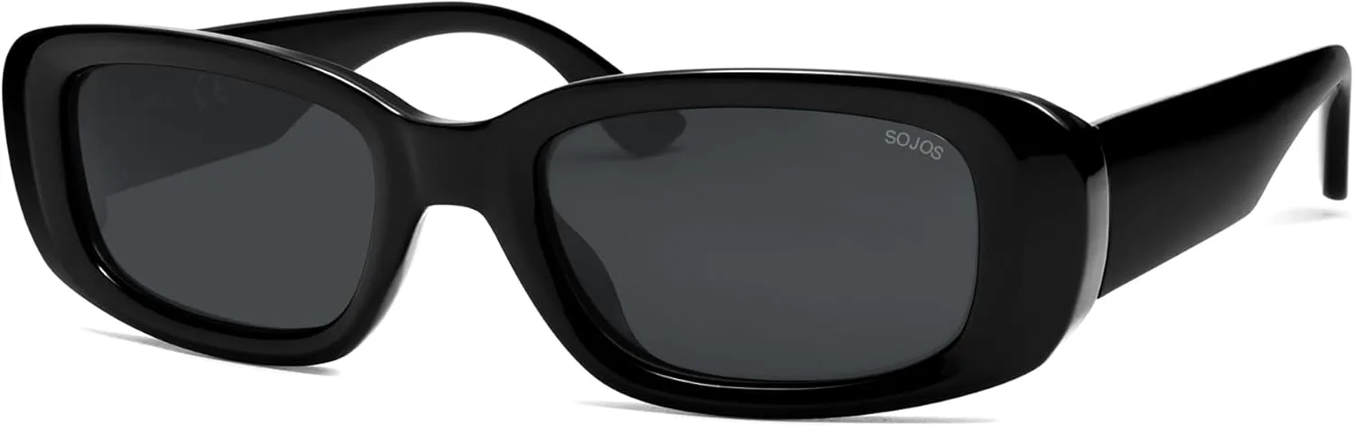

Солнцезащитные очки SOJOS Retro Rectangle Polarized Sunglasses для женщин и мужчин, в стиле Y2k 90-х, с защитой от УФ-излучения, модель SJ2375, Black/Grey