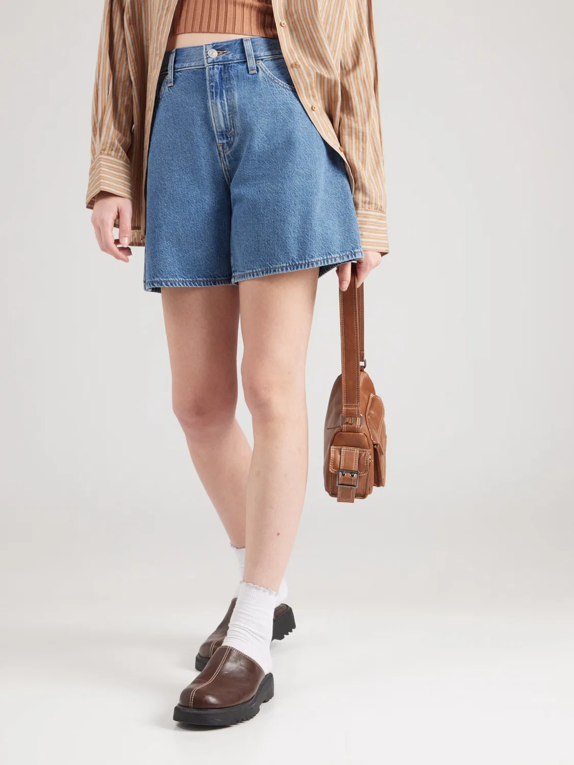 Широкие джинсы и широкие шорты с высокой посадкой Levi'S , Blue Denim — фото 2