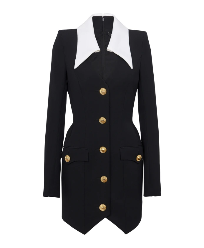 

Структурированное короткое платье Balmain, черный