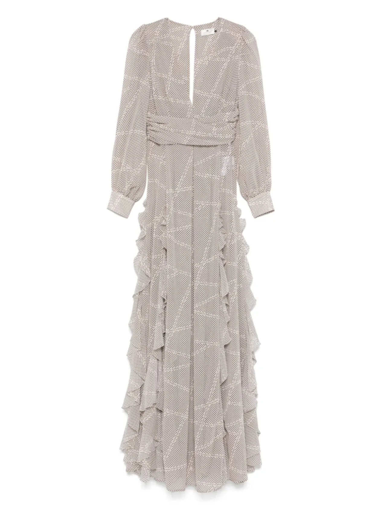 

Платье макси в горошек Elisabetta Franchi, нейтральный