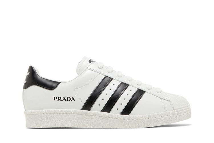 Кроссовки adidas Prada x Superstar 'White Black', белый — фото 2