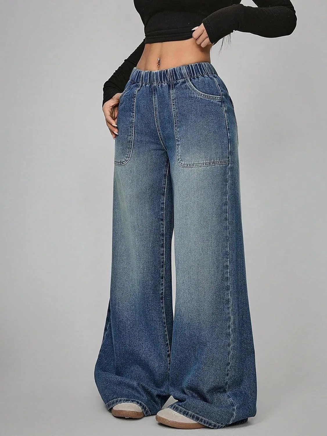 Джинсы свободные, Baggy Jeans, синие — фото 4