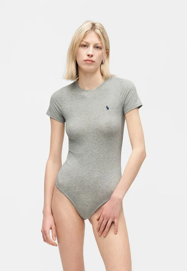 Поло Ralph Lauren, цвет меланжевый серый
