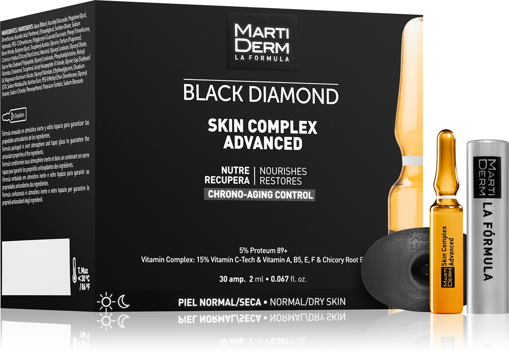 

Усовершенствованные ампулы Black Diamond Skin Complex для уставшей кожи Martiderm, 30× 2 мл