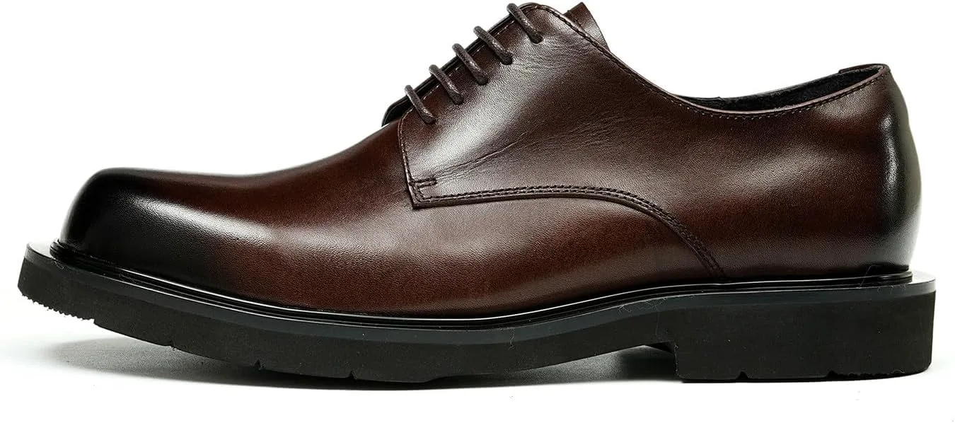Мужские туфли Santimon Oxfords, формальные дерби, из натуральной кожи, с гладким носком, современные модельные туфли для костюма, модные, легкие, для выпускного, свадьбы, смокинга, бизнеса и повседневной носки, удобные — фото 2