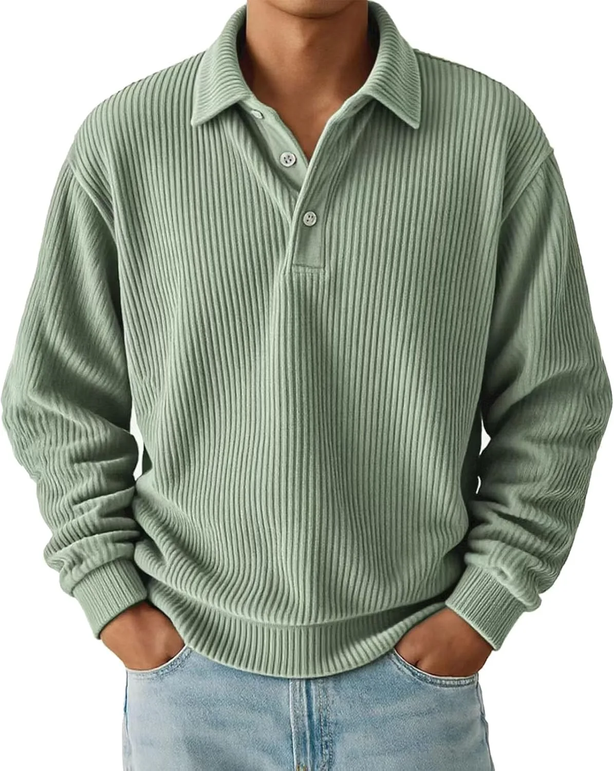 

Длинный поло для мужчин waffle henley с воротником