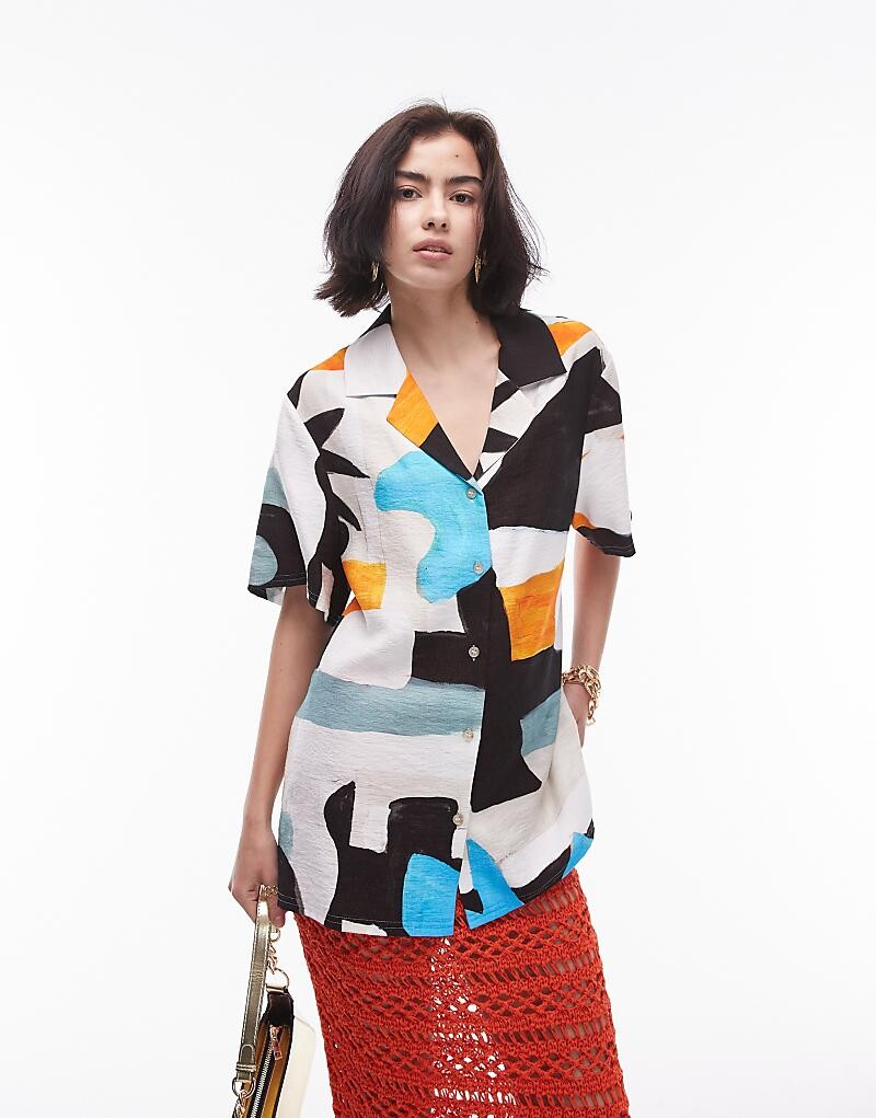 

Topshop – Праздничная рубашка с цветными блоками