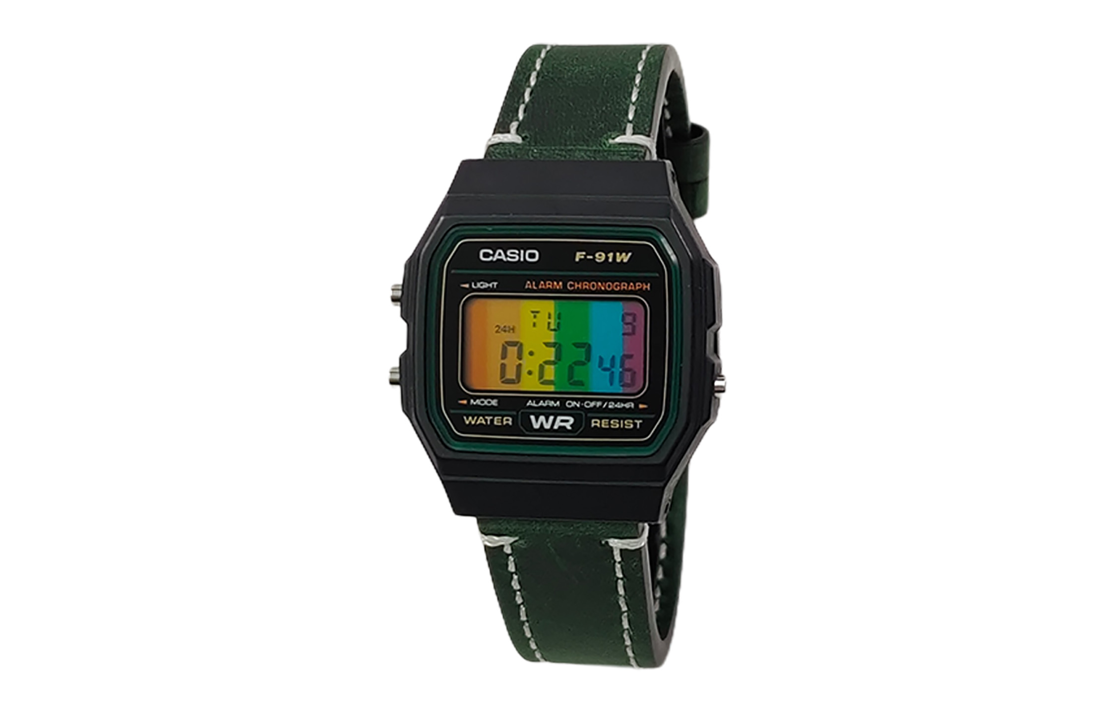 

CASIO Мужские часы Retrofit Series с кварцевым механизмом и ремешком из натуральной кожи, черный циферблат